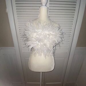 Missguided White Feather Crop Top